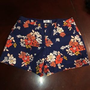 Navy Flower Shorts